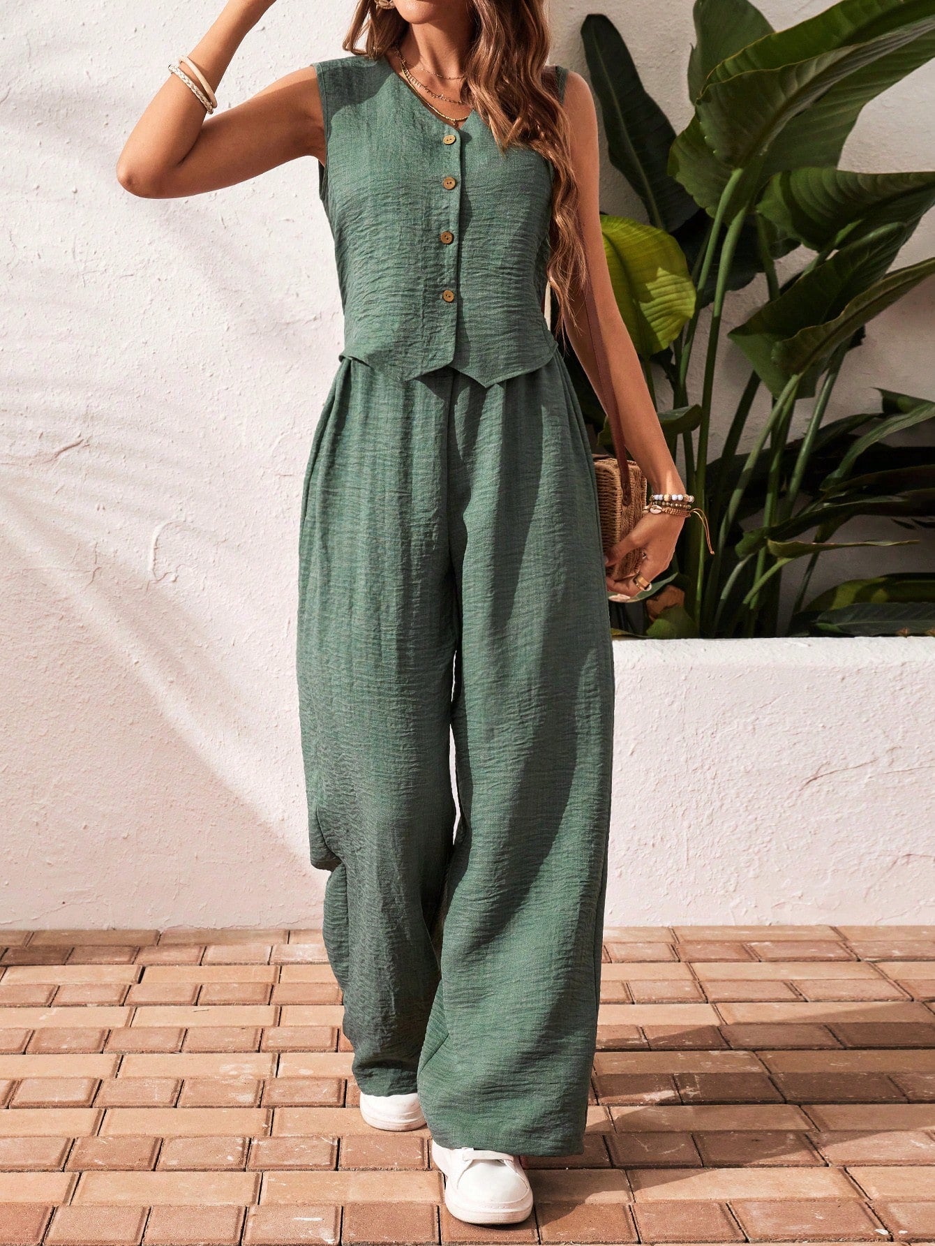 All-Day Comfort Casual Blouse and Pants Set