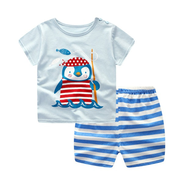 Adorable Cartoon T-Shirt Set for Baby Summer Days