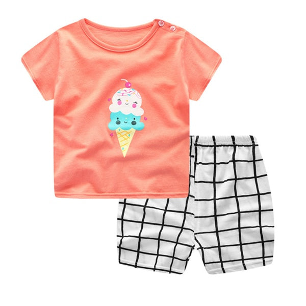 Adorable Cartoon T-Shirt Set for Baby Summer Days
