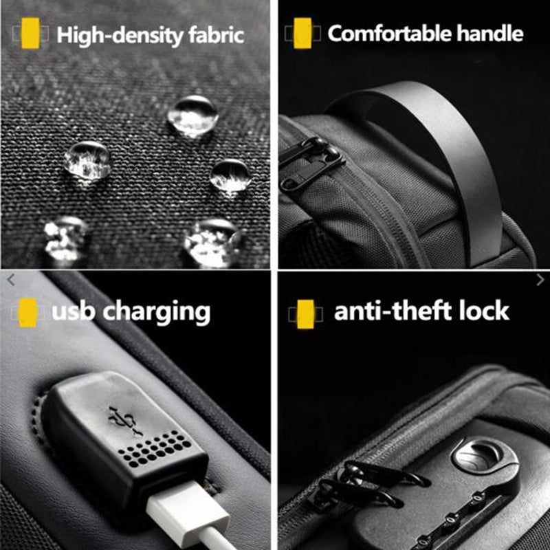 Secure on the Go: Waterproof Anti-Theft USB Crossbody Bag