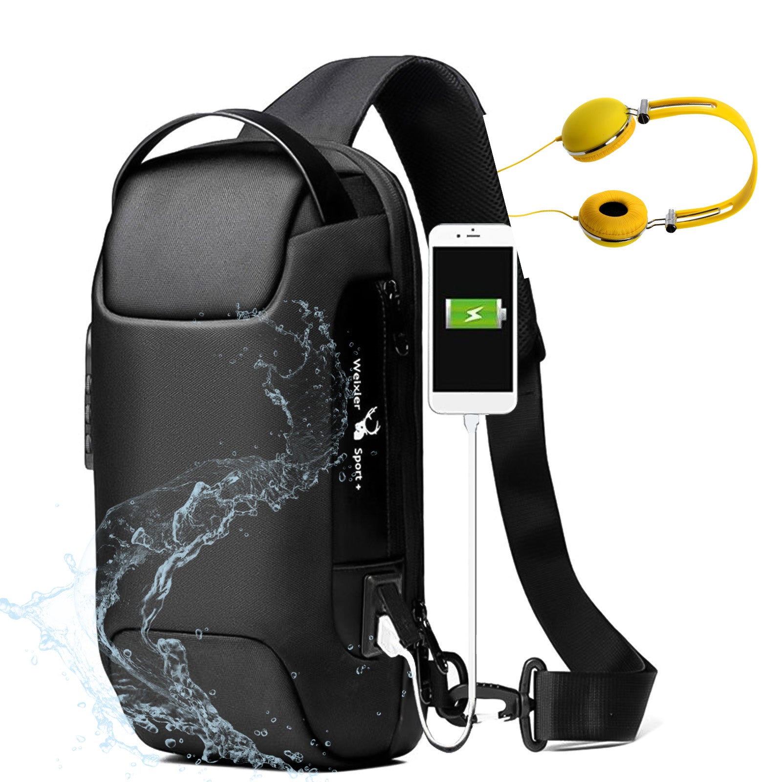 Secure on the Go: Waterproof Anti-Theft USB Crossbody Bag