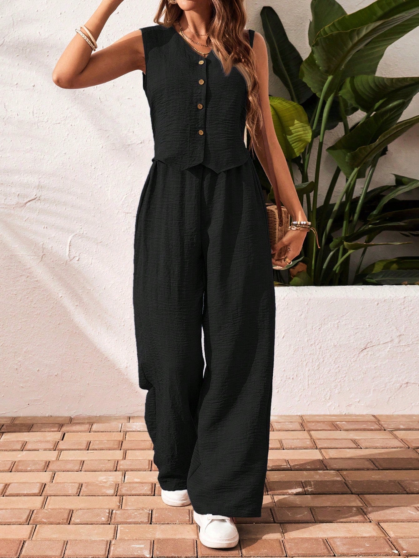 All-Day Comfort Casual Blouse and Pants Set